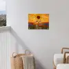 Zonnebloem - Mozaïek - Zonsondergang - Geel tuinposter los doek klein -sfeer8