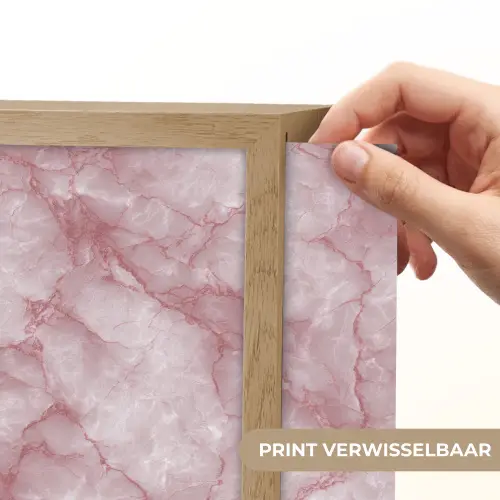 Roze - Kwartsmarmer - Aders Light Box met batterij (Wandlamp) middel 907 -USP_websiteprintNL