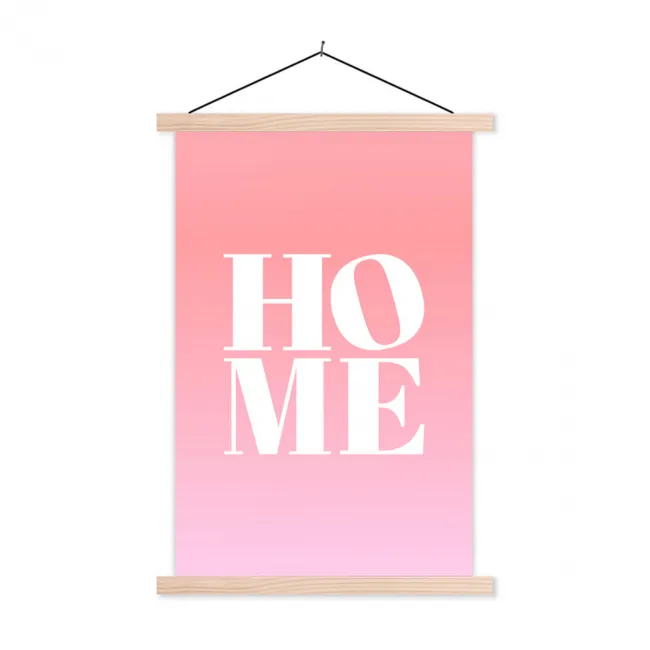 Home - Letters - Groot - Roze textielposter latten blank klein -3d