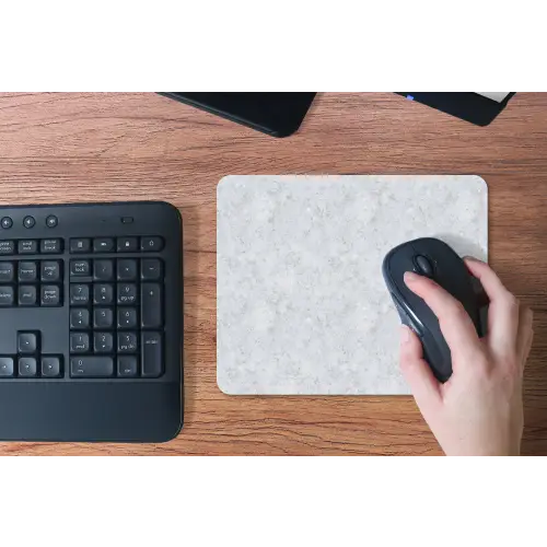 Grijs - Terrazzo-effect - Beton muismat rubber klein 262 -toetsenbord