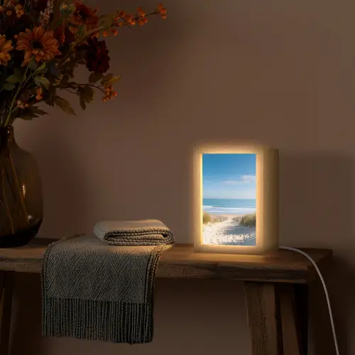 Strand - Zee - Duin - Zand - Zomer Light Box met kabel (Tafellamp) klein -sfeer4