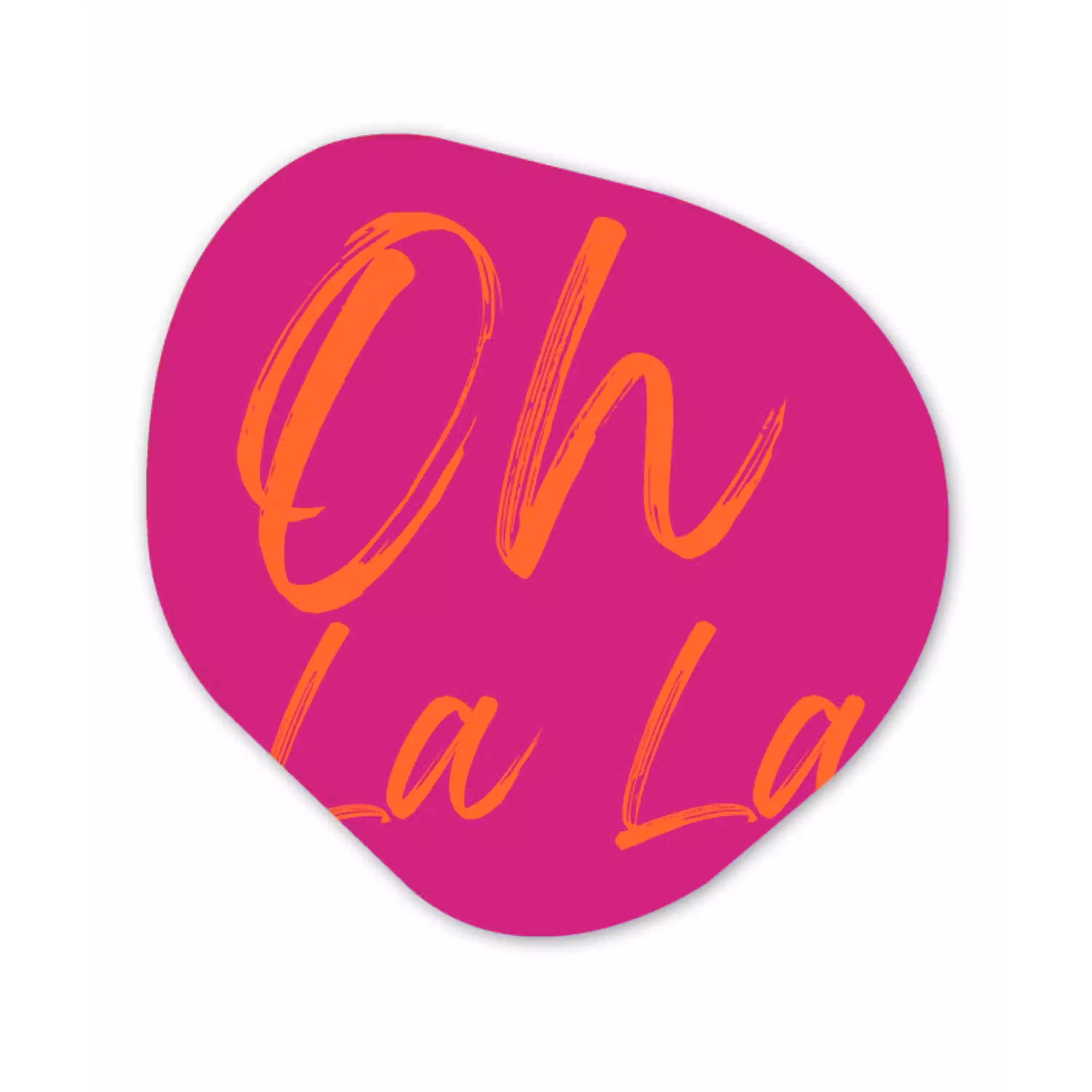 Oh la la - Oranje - Roze Wandcirkel Organisch Forex 3mm klein -3d