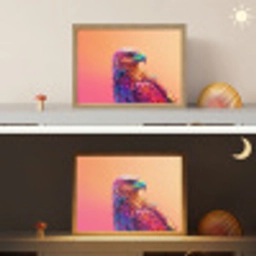Arend - Vogel - Kleurrijk - Dier Light Box met batterij (Wandlamp kind) middel -sfeer3_kind