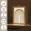 Minimalistisch - Boog - Lijnen - Beige Light Box met kabel (Tafellamp) klein -USP_NL