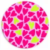 Patroon - Hart - Roze - Groen Wandcirkel plexiglas klein 852 -3d