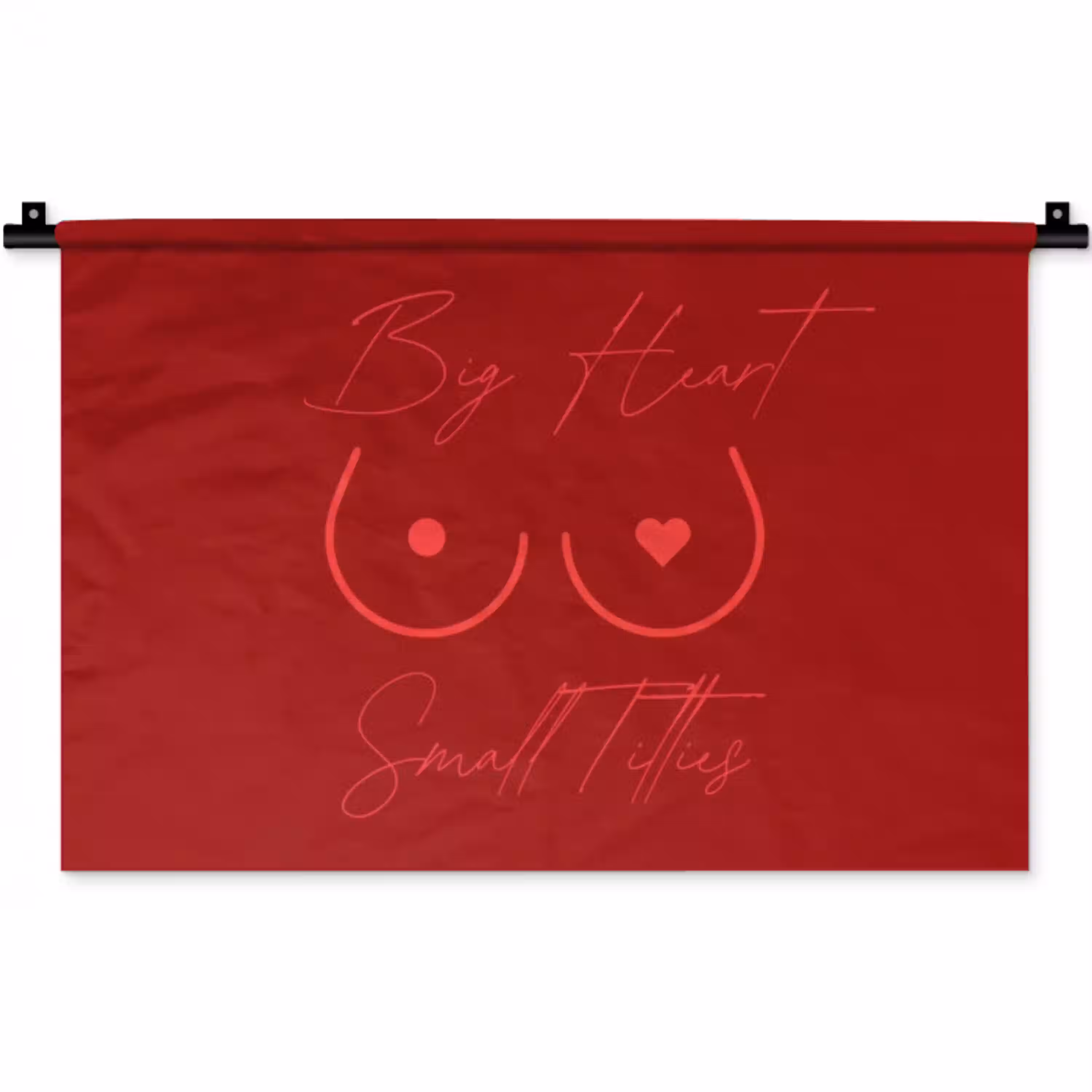 big heart small titties - Hart - Rood Wandkleed katoen klein -zz3d