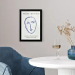 Henri Matisse - Hoofd - Vrouw - Blauw - Abstract fotolijst zwart zonder passe partout klein -sfeer4