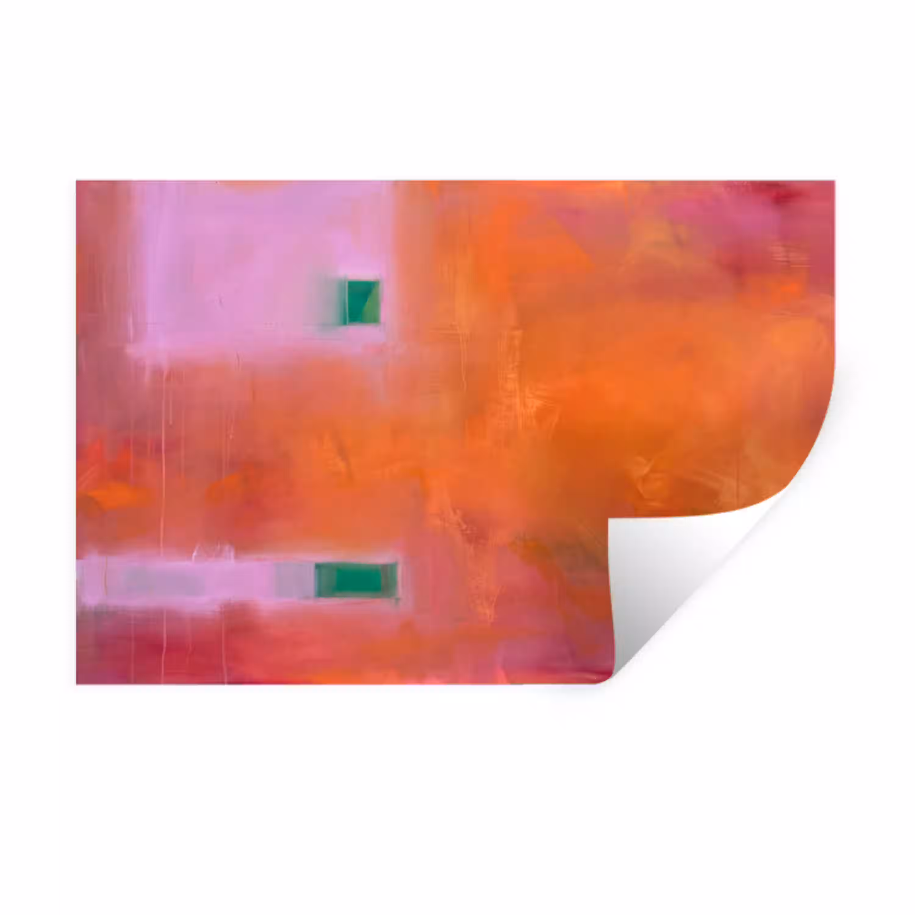 Abstract - Vlakken - Kunst - Modern - Oranje Muursticker klein -3d