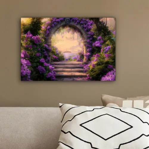 Poort - Paars - Bloemen canvas 2cm klein -sfeer3