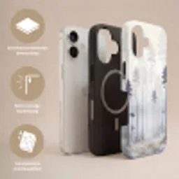 Bos - Bomen - Mist - Natuur - Illustratie - Grijs Toughcase MagSafe Apple iPhone 17 klein -USP_Lagen_NL