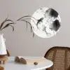 Lotusbloemen - Vissen - Bladeren - Zwart Wandcirkel behangsticker klein -sfeer3