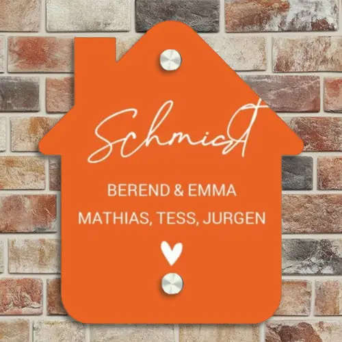 Oranje - Sierlijk Naambord Huisje klein -sfeer6