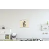 Minimalistisch - Tak - Bladeren - Zwart textielposter latten blank klein -kinderkamer