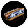Hotdog - Porselein - Delfts blauw - Eten Wandcirkel kunststof plaat 5mm dik klein -3d