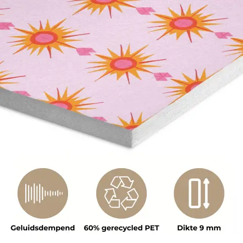 Zon - Motief - Roze PET vilt klein 837 -closeup_NL