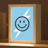 Smiley - Blauw - Bliksem Light Box met kabel (Kinderlampje) klein -zzz_3d_website