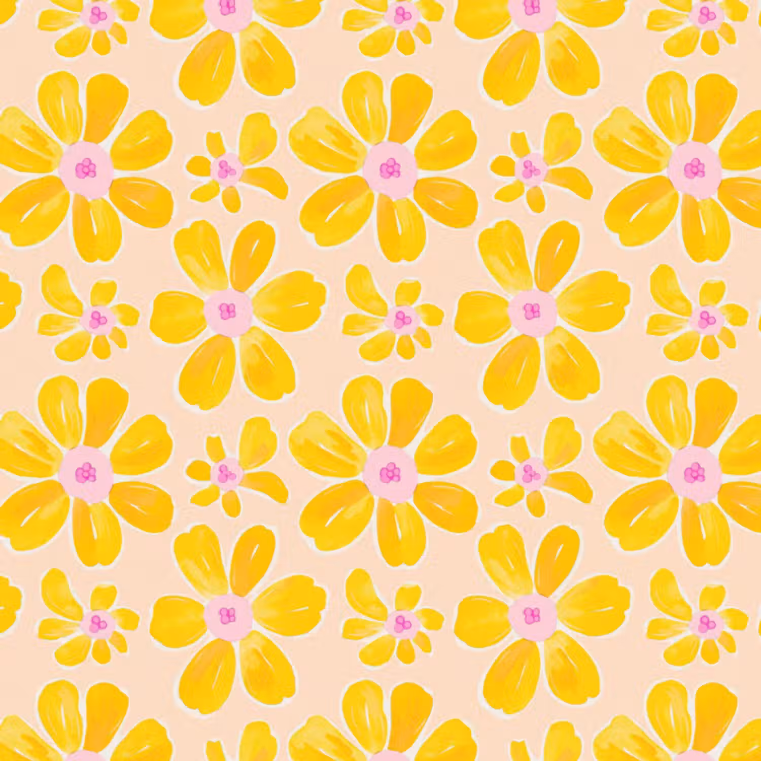 Behang - Zomers - Bloemen - Geel