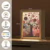 Boom - Paars - Abstract - Kunst Light Box met kabel (Tafellamp) klein -USP_NL