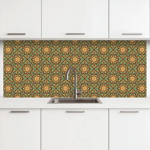 Bloemen - Vintage - Patronen - Bohemian - Mandala keuken achterwand 2 middel 871 -3d
