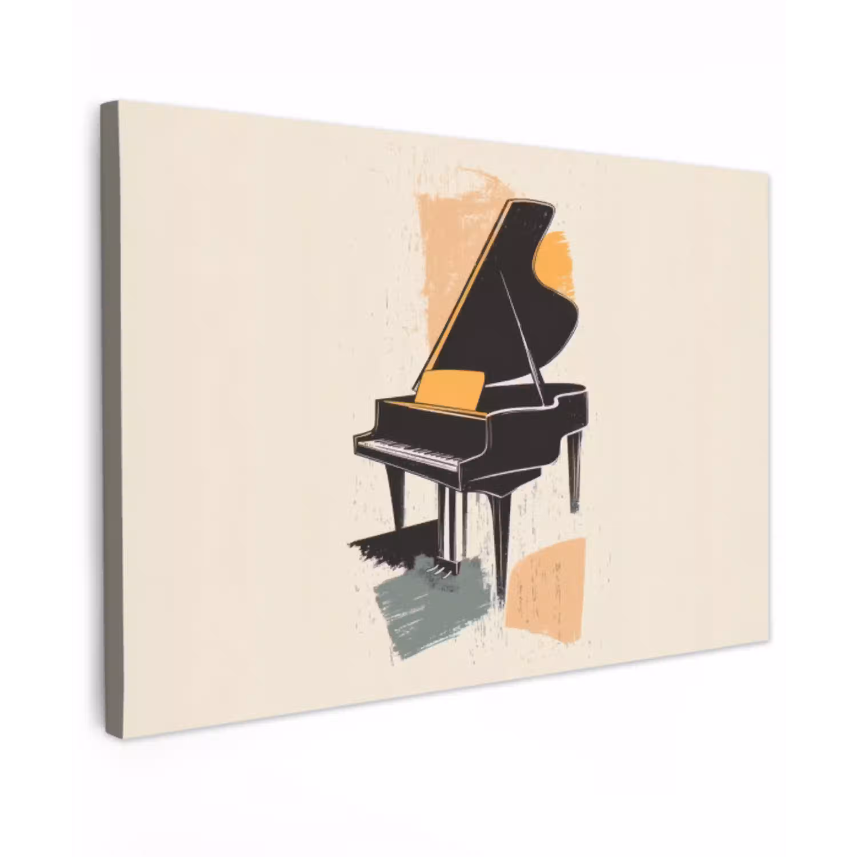 Vleugel - Zwart - Abstract - Illustratie canvas 2cm klein -z3d