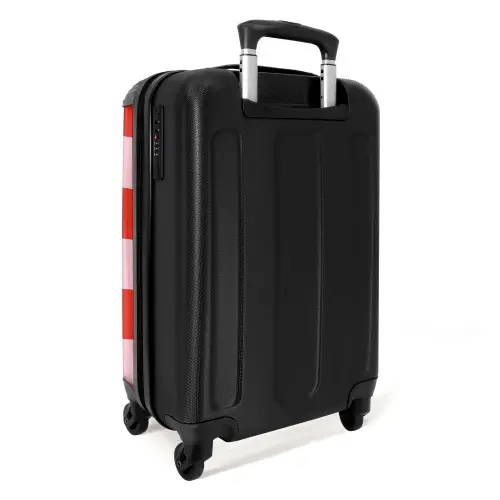 Squares - Rood/Roze NBS - Handbagage koffer - Kinderen Unisex middel -achterkant