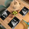 Hond - Bulldog - Pasta - Bril - Stoer - Dieren Placemat vinyl groot -zzsfeer5_Kitchenyeah-website