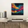 Banen - Golven - Kleurrijk - Abstract aluminium wit klein -sfeer1