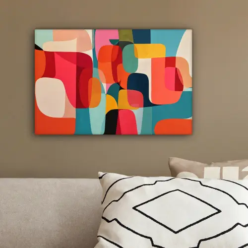 Vormen - Kleurrijk - Abstract - Vlakken canvas 2cm klein -sfeer3
