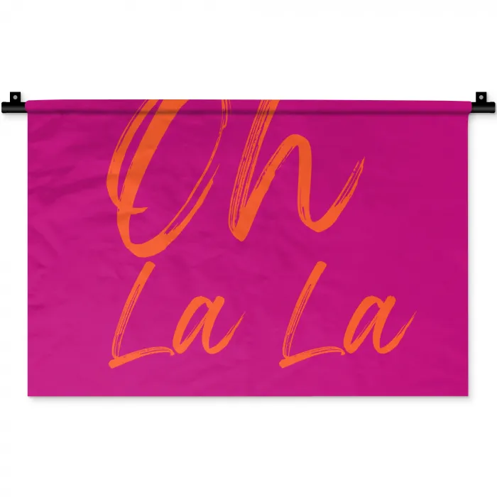 Oh la la - Oranje - Roze Wandkleed katoen klein -zz3d