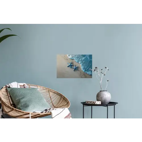 Zeesterren - Zand - Zee - Blauw Muursticker klein -plant