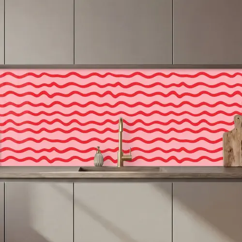 Speels - Patroon - Rood keuken achterwand 2 middel 871 zz_3dshopping