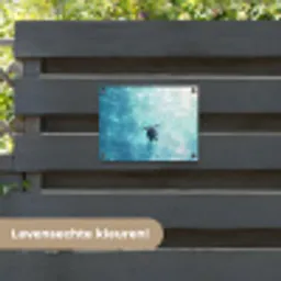 Schildpad - Zee - Blauw - Schittering tuinposter los doek klein -sfeer3
