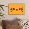 Kat - Simplistisch - Oranje - Vrolijk canvas 2cm klein -sfeer1
