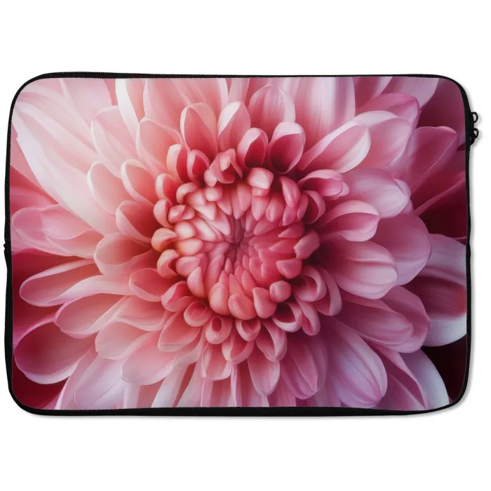 Dahlia - Bloem - Close up - Roze laptophoes neopreen klein -zkaufland3dotto
