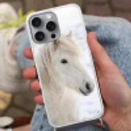 Paard - Kop - Winter - Dieren - Wit Hoesje iPhone 16 Pro Max met koord klein -sfeer3
