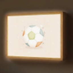 Voetbal - Rond - Pastel - Stippen Light Box met batterij (Wandlamp) middel -z3d_website