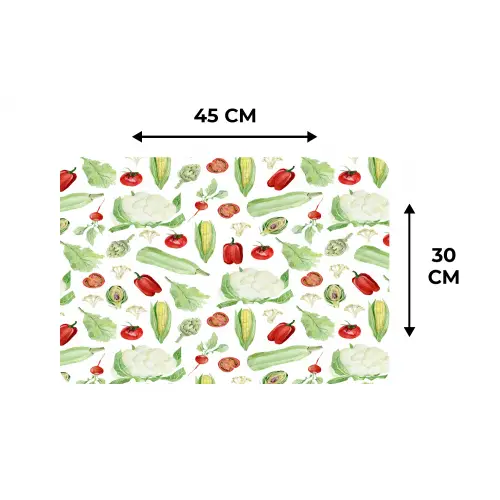 Patroon - Groen - Rood - Groente Placemat vinyl groot 368 -specs