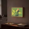 Papegaai - Groen - Snavel - Abstract Light Box met batterij (Wandlamp) middel -sfeer1