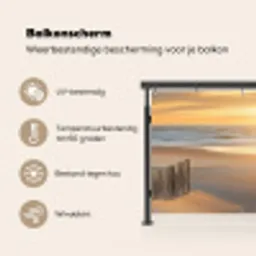 Strand - Duinen - Zonsondergang Balkonbeschermer Duitsland klein -specs_NL