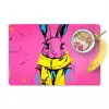Konijn - Felroze - Sjaal - Abstract Placemat vinyl groot -zzzproduct_Kitchenyeah-website