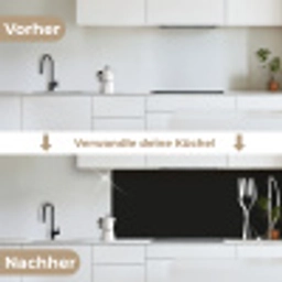 Bestek - Staand - Zwart - Wit keuken achterwand 2 middel -voor-na_DE