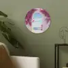 Zee - Roze - Bloemen - Poort Akoestische PET Vilt - Rond klein -sfeer2