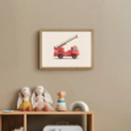 Illustratie - Brandweer - Rood - Minimalistisch Light Box met batterij (Wandlamp kind) middel -sfeer2_kind