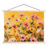 Bloemen - Veld - Geel textielposter latten blank klein -3d