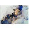 Marmer - Blauw - Goud poster papier klein -3d