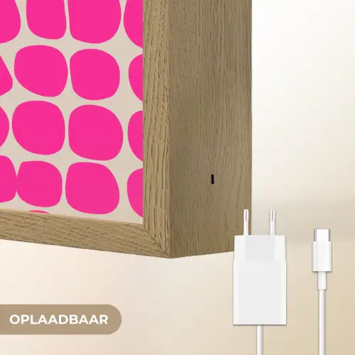 Stippen - Patroon - Roze Light Box met batterij (Wandlamp) middel 907 -USP_websiteoplaadbaarNL