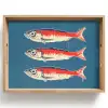 Vissen - Rood - Blauw Dienblad Rechthoek middel -z3d_shopping