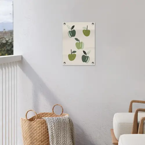 Appels - Groen - Illustratie - Bladeren tuinposter los doek klein -sfeer8
