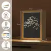 Gipskruid - Bloemetjes - Wit - Minimalistisch Light Box met kabel (Tafellamp) klein -USP_NL