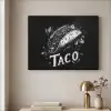 Taco - Kruiden - Witte krijtstijl - Tekst Textielframe zwart klein -sfeer2